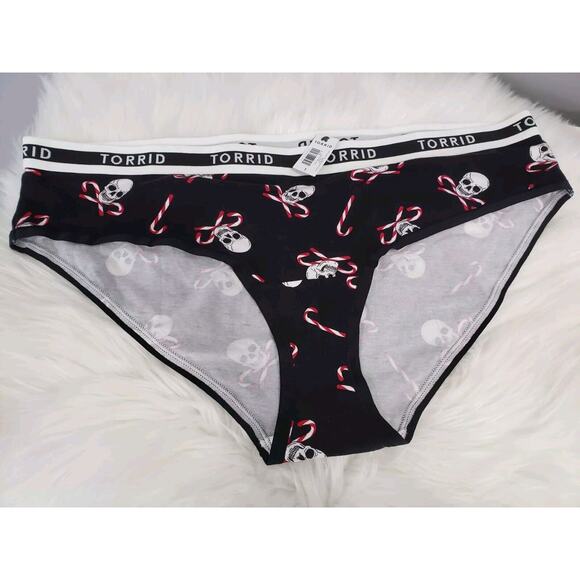 NWT Torrid Plus Size 1 1X 14/16 Halloween Christmas HIPSTER PANTY SKULLS CANDY - Picture 1 of 4
